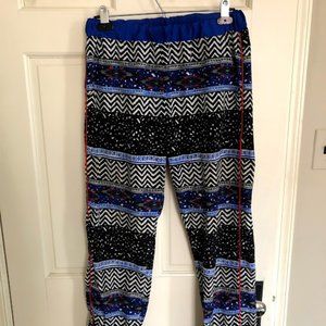 Tribal Print Lightweight Jogger Ankle Pant